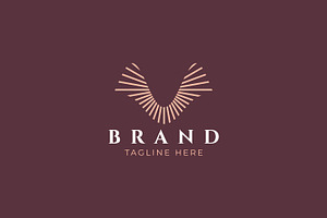 Abstract Wings Sun Ray Luxury Logo, a Branding & Logo Template by Signatoro