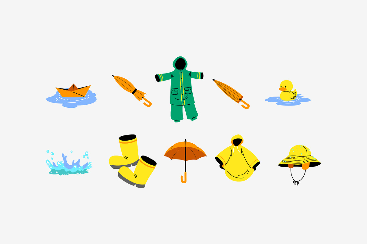Rainy Day Doodle Illustration, an Object Graphic by SLAB! Design (Photo 3 of 3)