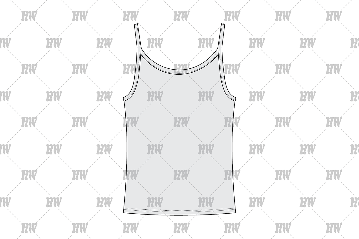 Spaghetti Strap Tank Fashion Flat, a Shirt Mockup by haydenwentworth (Photo 3 of 3)