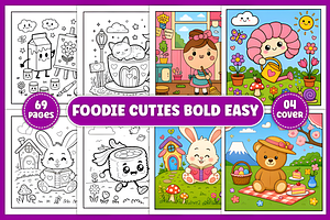 Foodie Cuties Bold Easy Coloring, a Food Illustration by Design Station
