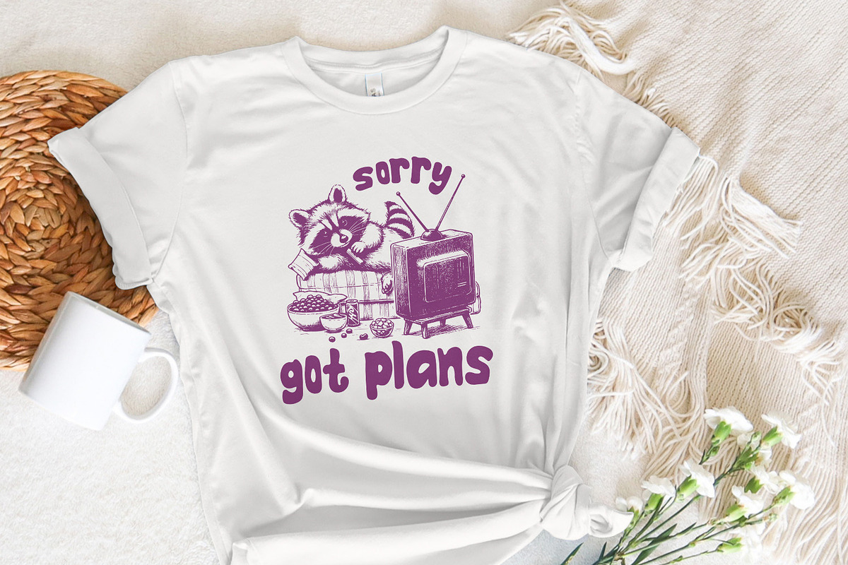 Sorry Got Plans, Funny Raccoon, an Illustration by SharpMarketplace (Photo 5 of 9)