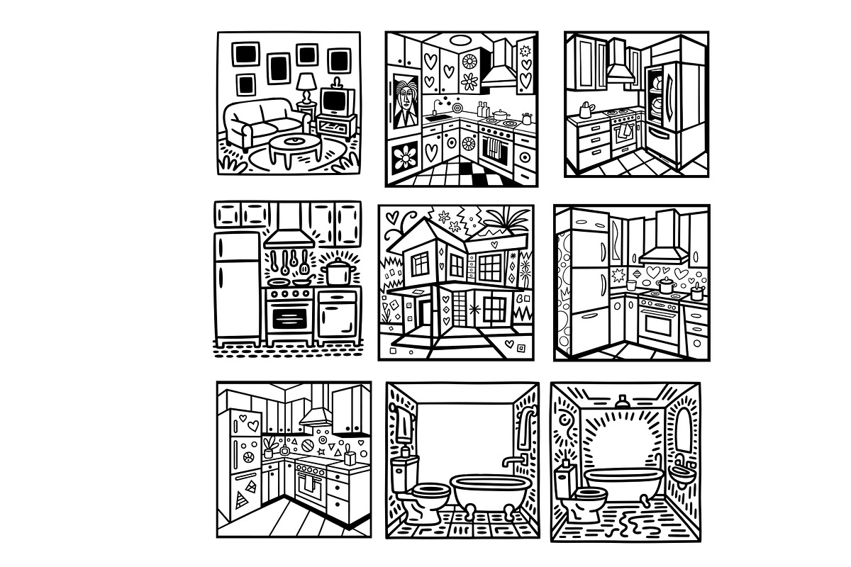 Interior and exterior doodles svg, an Object Graphic by SketchArtStudio (Photo 3 of 3)