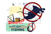 10 Illegal and Unregulated Fishing, an Animal Illustration by denayunebgt (Thumbnail 4 of 4)