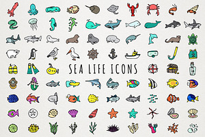 Sea Life & Oceans Icons