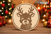 Christmas Reindeer Wooden Sign SVG, an Object Graphic by OK Design (Thumbnail 2 of 3)