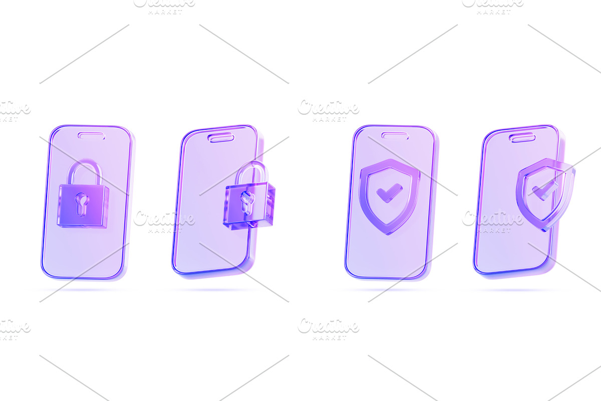 Glass holographic mobile phone with, a Technology Illustration by Marozhkastudio