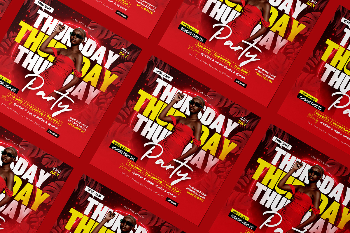 Editable Night Club Flyer, a Templates & Theme by iDoodle Studio (Photo 2 of 5)