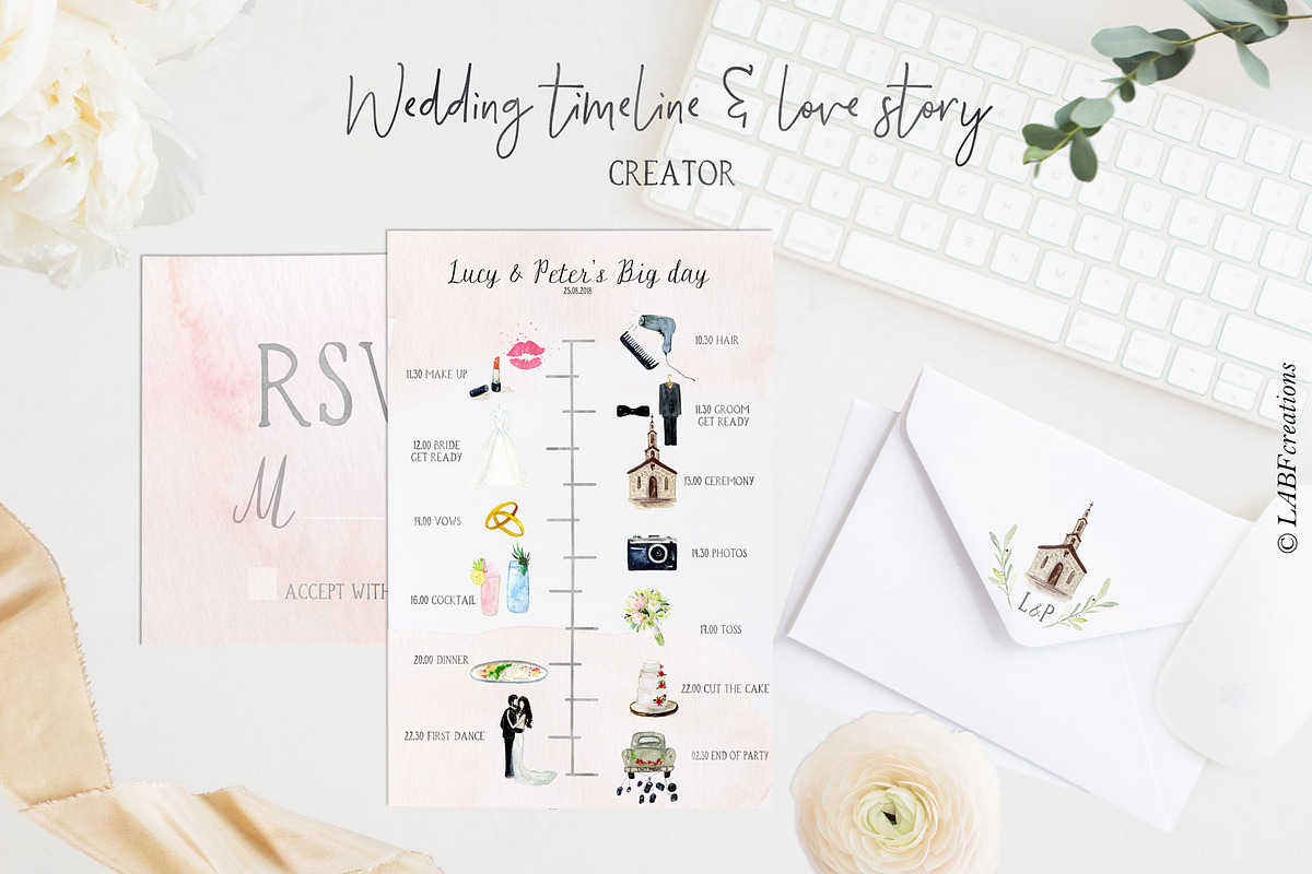 Wedding timeline map story creator, a Food Illustration by LABFcreations (Photo 8 of 23)