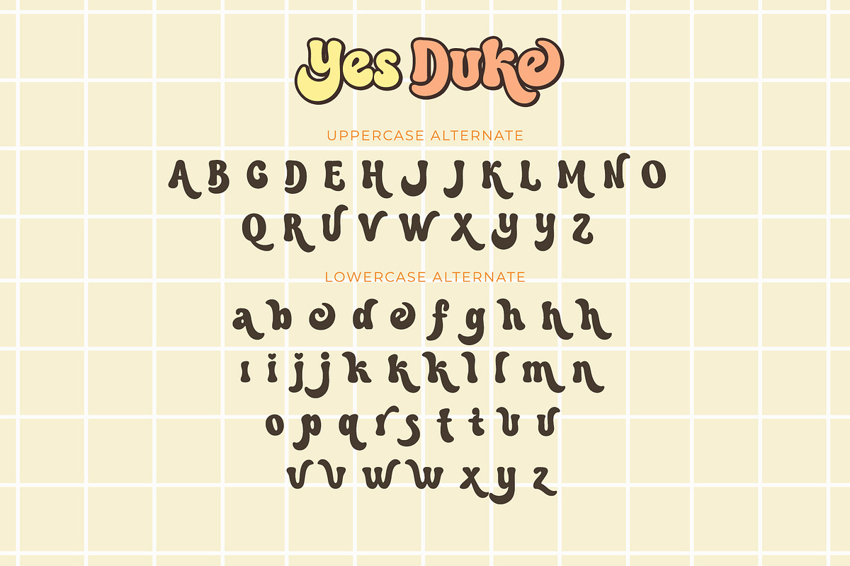 Yes Duke - Cute Retro Groovy Font, a Handwritten Font by Airotype (Photo 10 of 11)