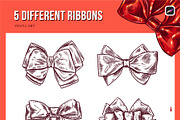 5 Ribbon Procreate Stamp Brushes, a Brush Add-On by Riveros Illustration (Thumbnail 3 of 12)