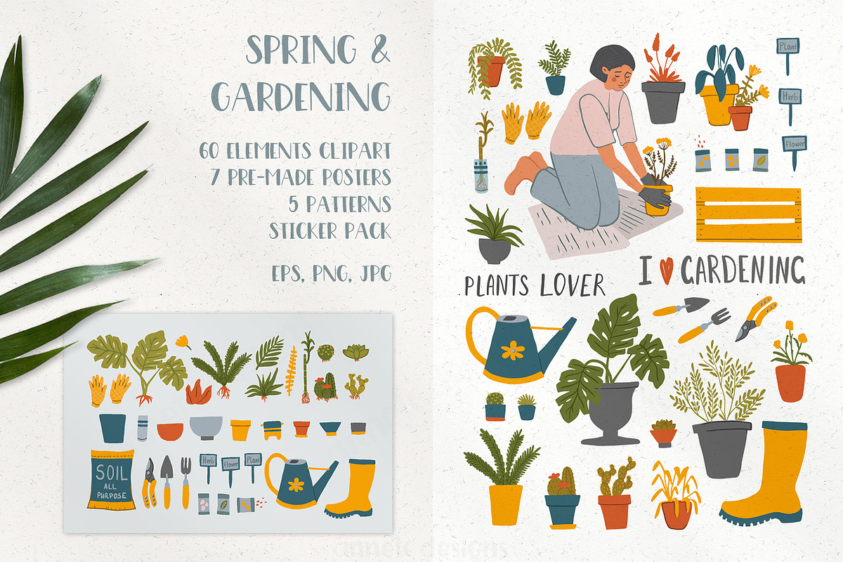 Gardening clipart, stickers. Plants, an Illustration by ann_etc (Photo 1 of 11)