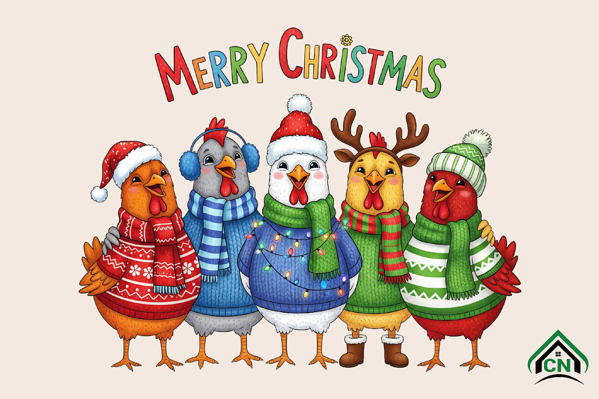Merry Christmas Chickens PNG, an Icon by Craft Nest (Photo 1 of 6)