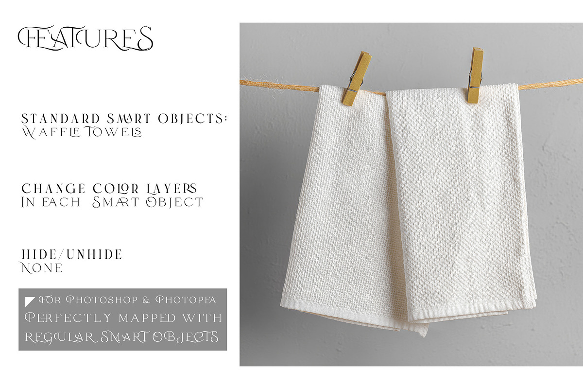 Waffle Kitchen Towels Mockups, a Product Mockup by mock-ups (Photo 3 of 15)