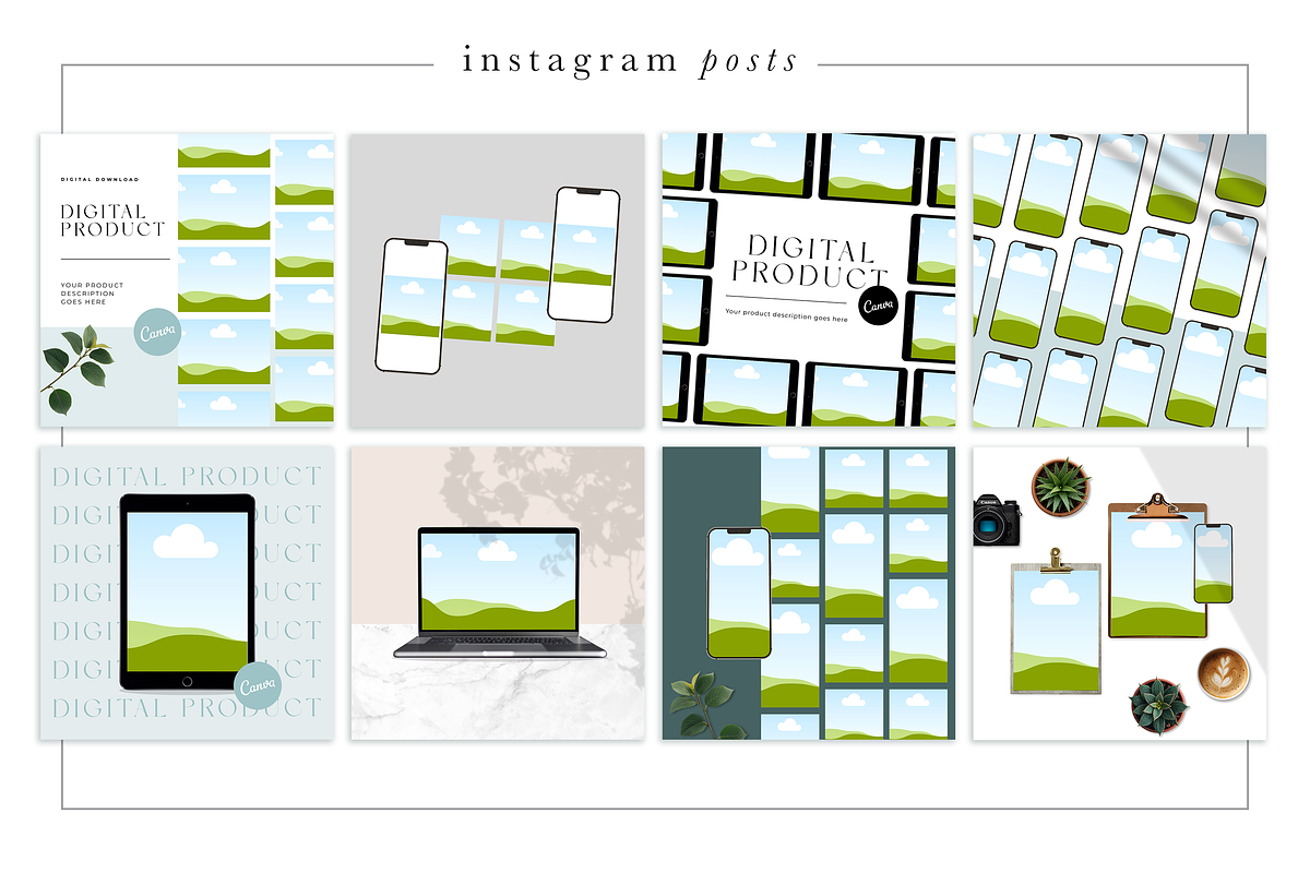 Canva Digital Product Mockups, a Marketing Template by Marigold Studios (Photo 3 of 11)