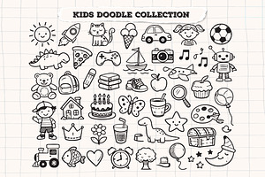 Kids Doodle Illustration Collection, an Outline Icon by Aarley Kaiven
