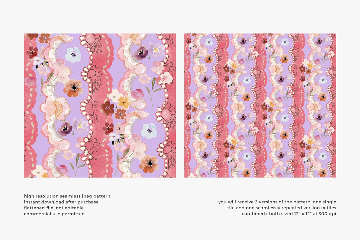 Boho scallop floral pattern, a Pattern Graphic by Pink Studio Art (Photo 4 of 4)
