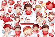 Cute Cupid Valentine Clipart Set, an Illustration by MockupWizard (Thumbnail 1 of 5)