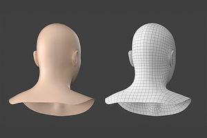 Natural Male Head 02 Generic Mesh