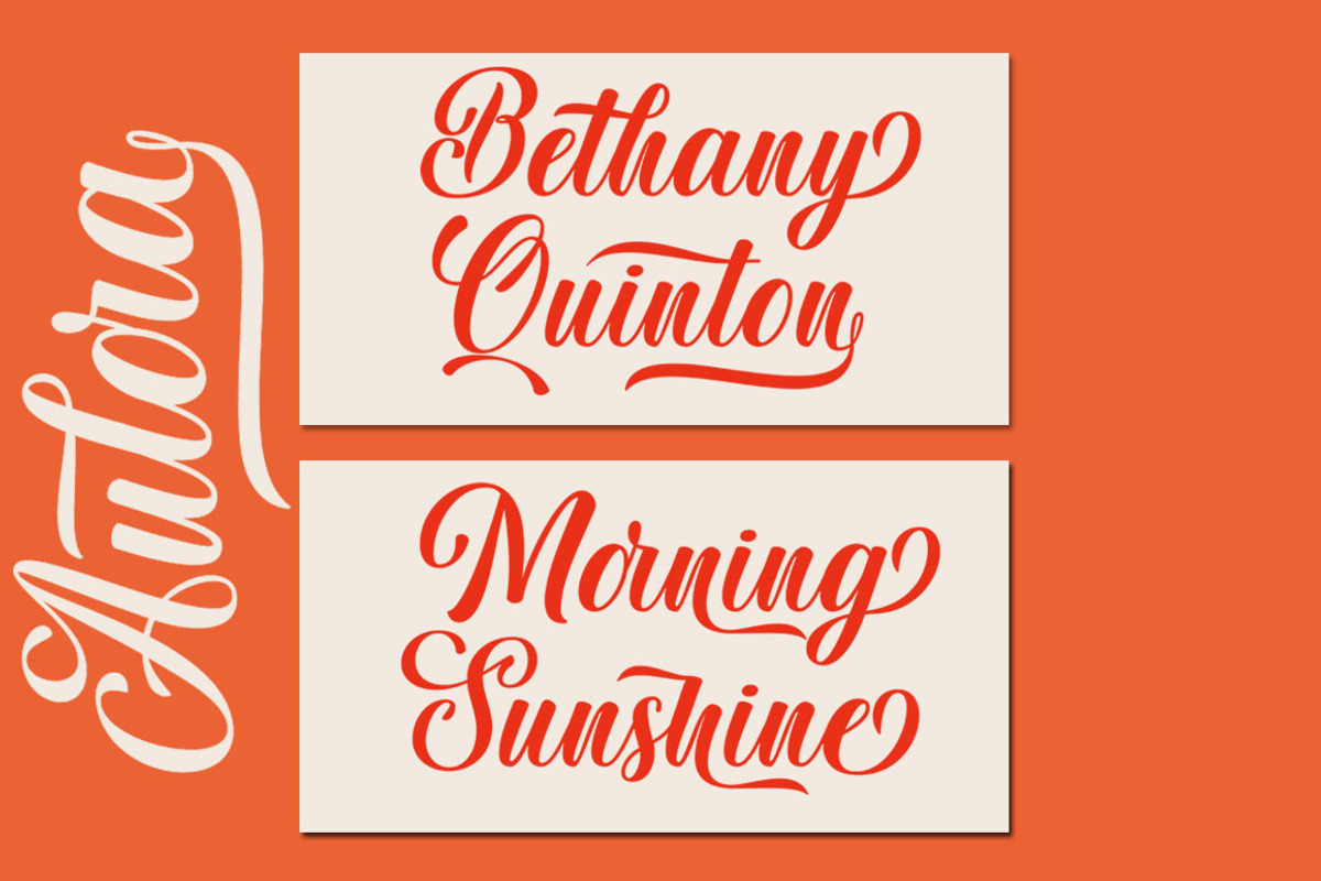 Aulora Script, a Script Font by Typehill (Photo 2 of 8)