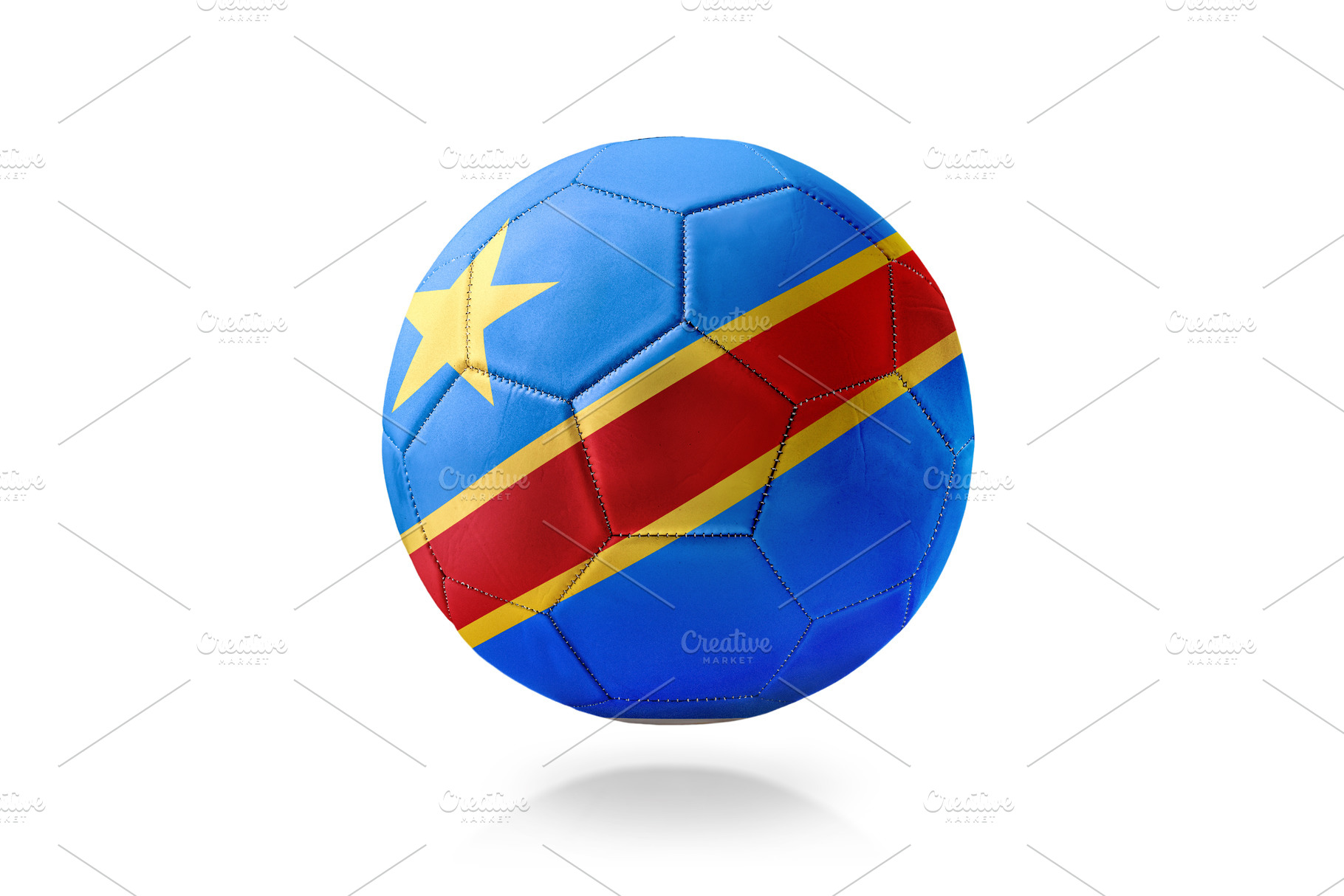 DR Congo Flag Soccer Ball Isolated, a Sports & Recreation Photo by Davizro's Market