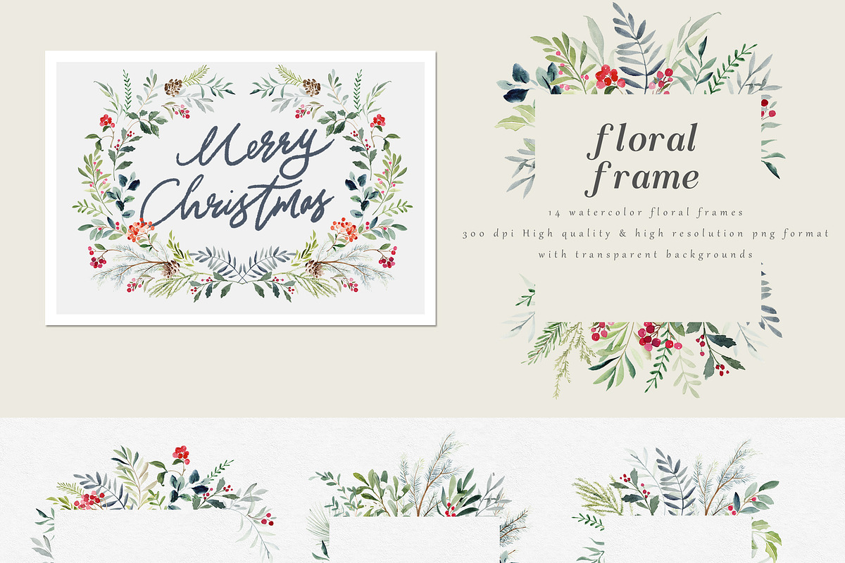 Winter Watercolor Graphic Set-Jolly, a Decorative Illustration by Graphic Box (Photo 6 of 8)