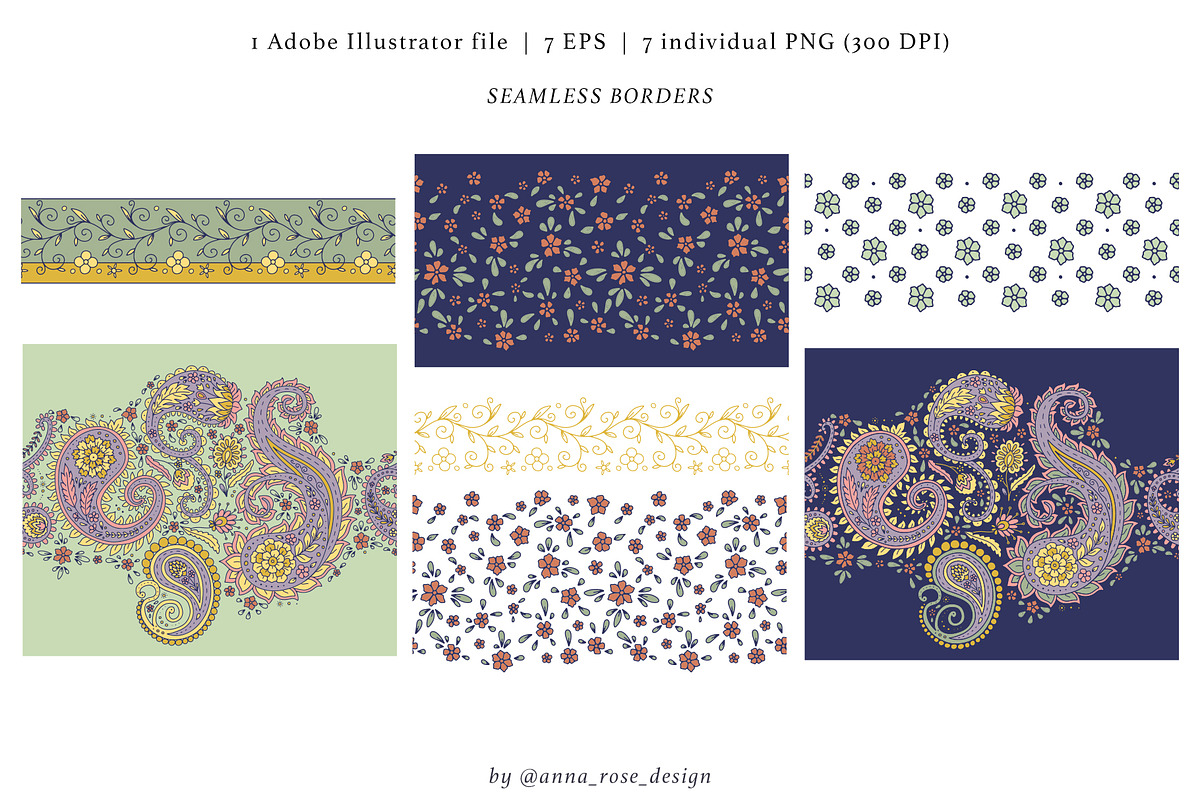 Boho Paisley Patterns & Motifs, a Pattern Graphic by Rose Design (Photo 7 of 13)