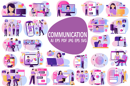 Communication Illustrations Pack., an Illustration by Vector Portal