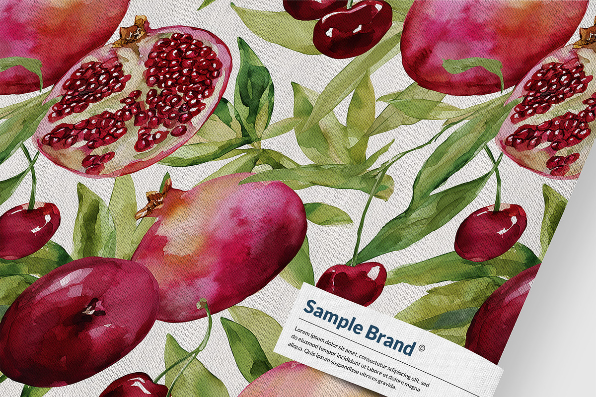 CHERRY POMEGRANATE Seamless Pattern, a Pattern Graphic by AYAKA Studio Co. (Photo 2 of 10)