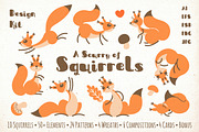 A Scurry of Squirrels - Design Kit, an Animal Illustration by Baksiabat (Thumbnail 1 of 12)