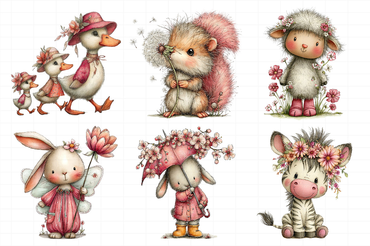 Whimsical Spring Animal Clipart, an Illustration by Daily.Designs (Photo 5 of 8)