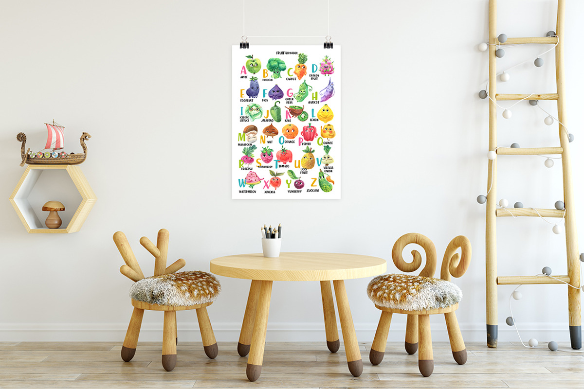 Cute Vegetable alphabet, a Background Graphic by KatBranchArt (Photo 4 of 5)