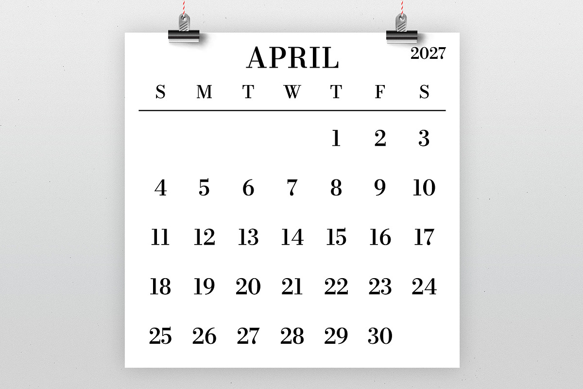 2027 Large Type 12x12 Calendar, a Stationery Template by Running With Foxes (Photo 2 of 5)