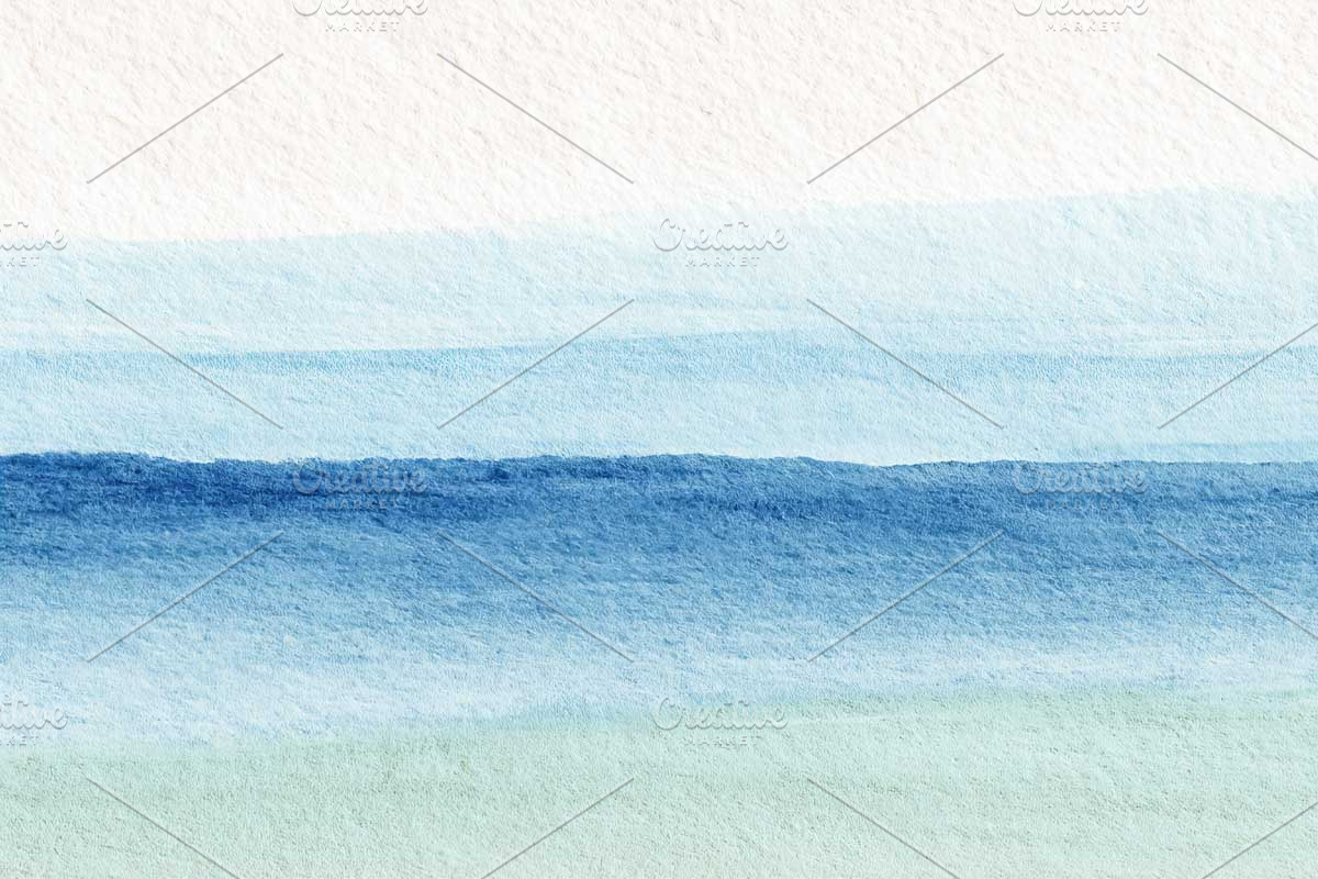 water watercolour abstract beach, an Illustration by VetalStock (Photo 2 of 6)