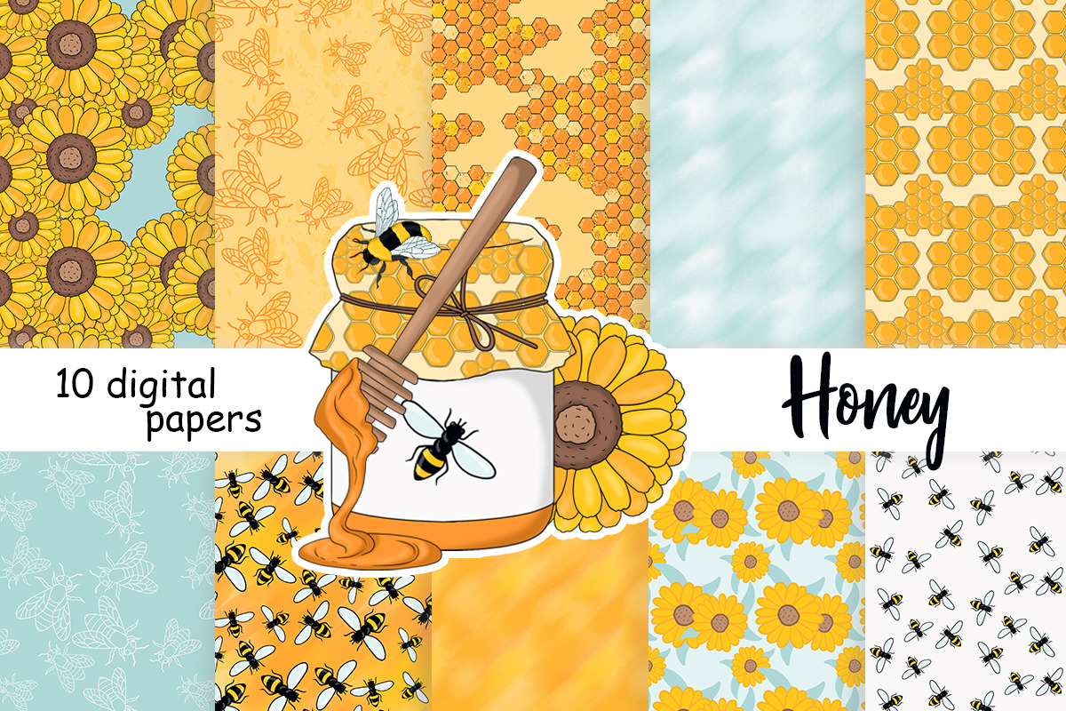 Honey Pattern, a Pattern Graphic by GlamArtZhanna (Photo 1 of 3)