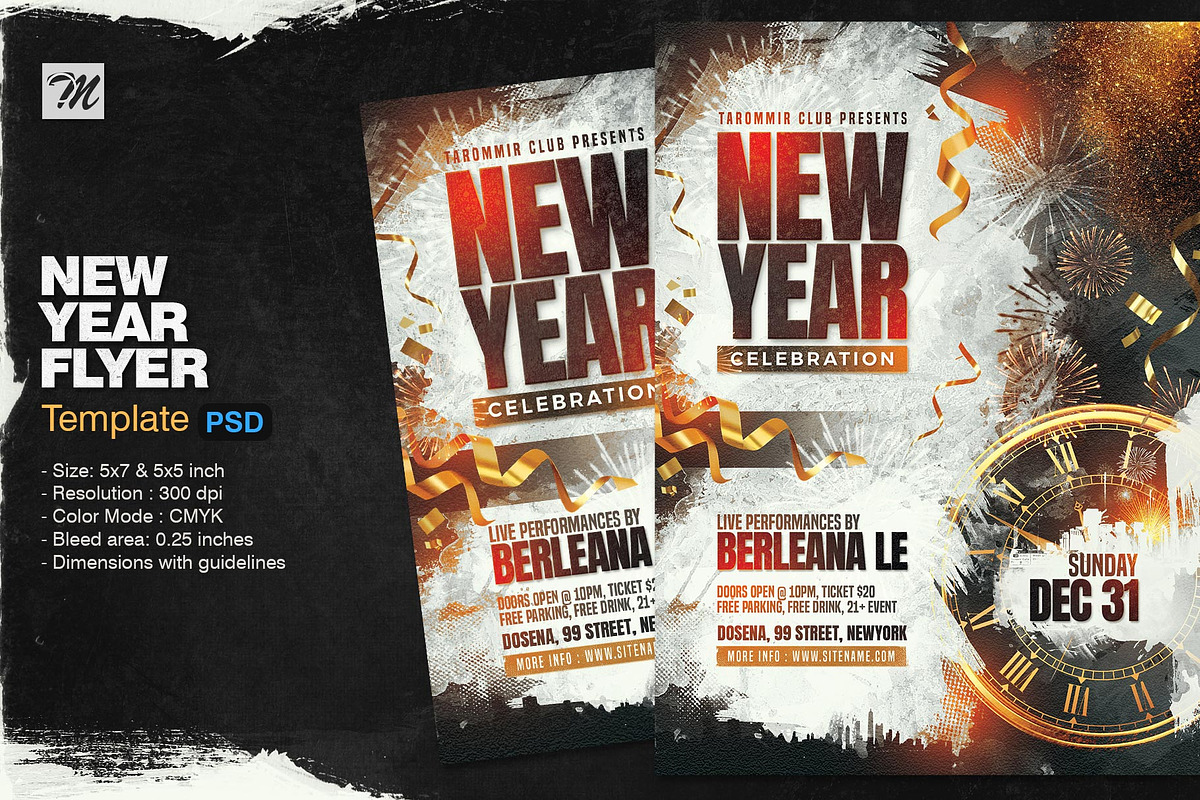 New Year Celebration Flyer, a Flyer Template by Tarommir (Photo 1 of 3)