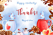 Hot Mugs. Valentine's day clipart, a Food Illustration by Maycat_store (Thumbnail 6 of 6)