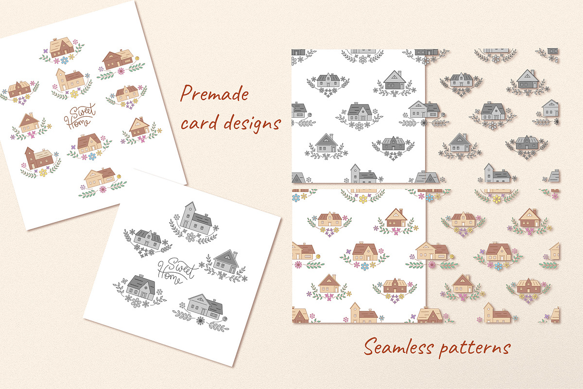 Sweet Home Clipart and Pattern, an Object Graphic by Natali_Zhy (Photo 4 of 4)
