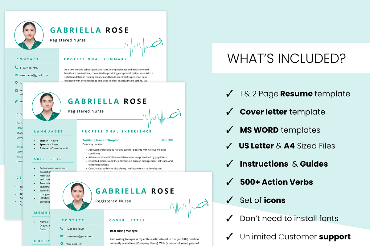Nursing, Nurse Resume Template, a Resume Template by MondaySpark (Photo 6 of 7)