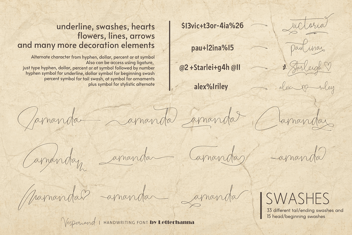 Vesperiand Handwriting Font, a Handwritten Font by Letterhanna Studio (Photo 8 of 13)