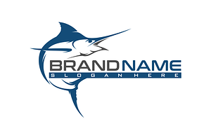 Marlin fish logo template