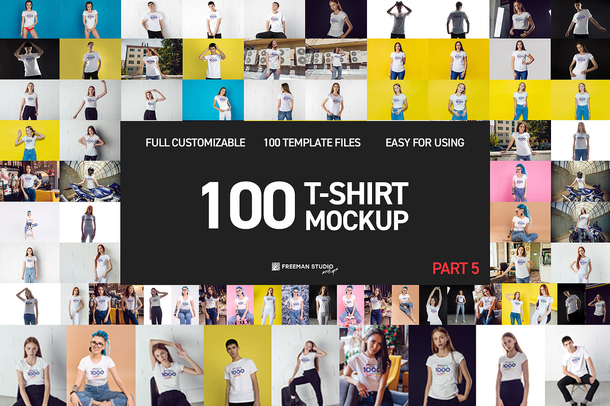 100 T-Shirt Mockup Part 5, a Shirt Mockup by Freeman Studio (Photo 1 of 9)