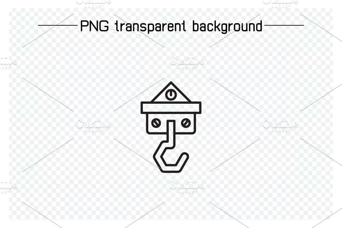 Crane Hook Winch Icons Illustration, an Outline Icon by Designfour (Photo 3 of 7)