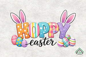 Hoppy Easter PNG, Easter Sublimation, an Illustration by Craft Nest