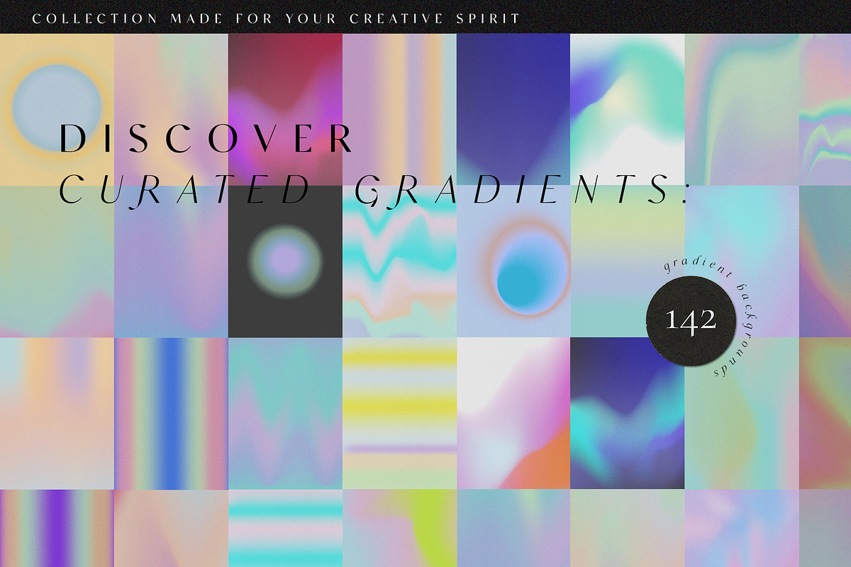 Gradient backgrounds and infographic