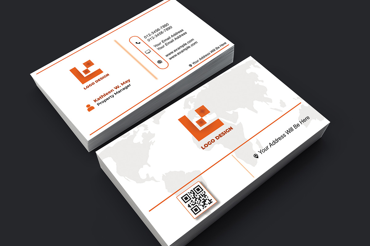Monochrome Business Card PSD preview 4