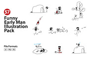 Early Man Illustration Pack, a Person Illustration by aniphics (Thumbnail 1 of 2)