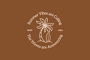 Summer vibes palmtree surfboard logo, a Branding & Logo Template by Signatoro (Thumbnail 2 of 3)
