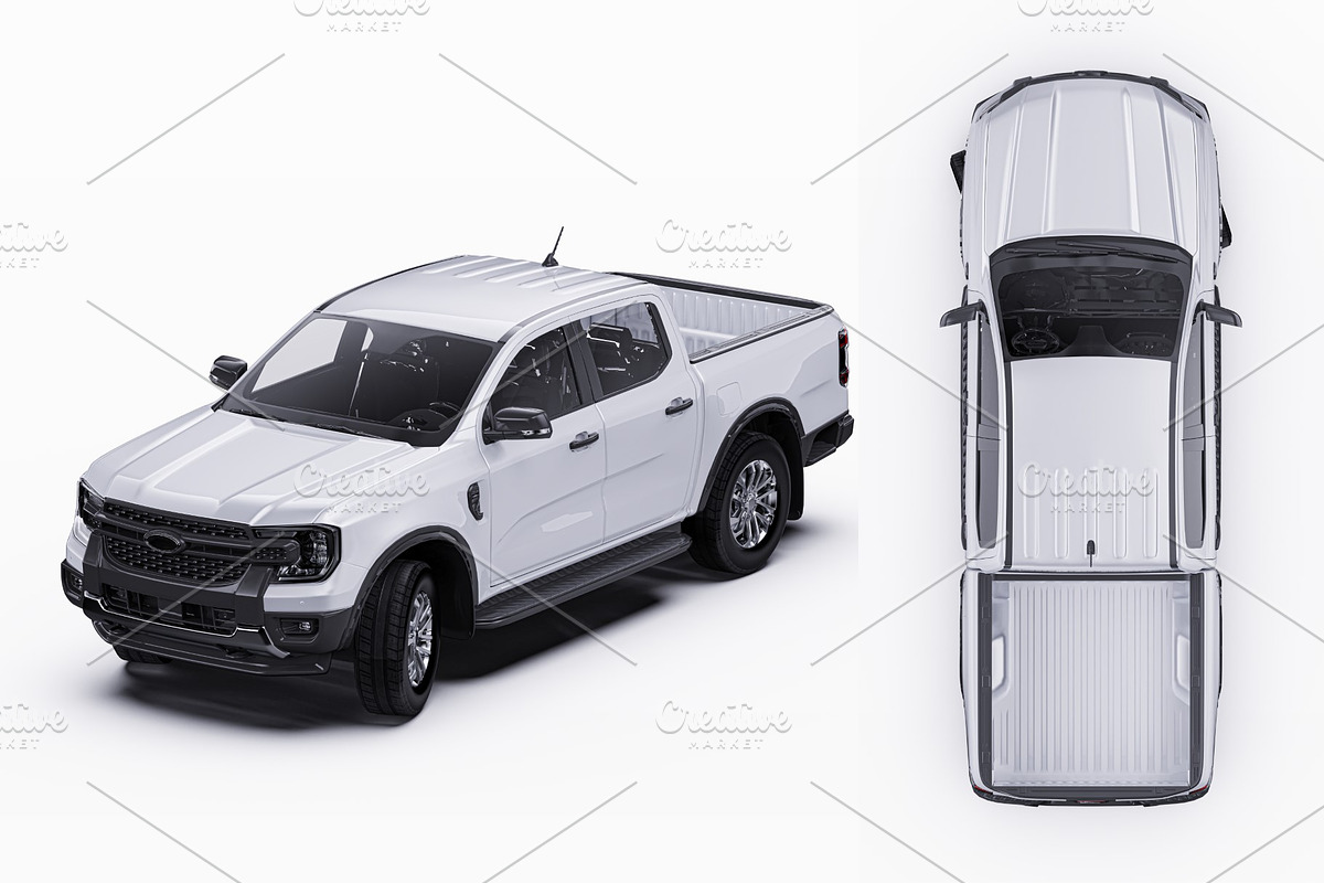 Modern Double Cab Pickup Mockup Set, a Product Mockup by Halal Graphic Studio (Photo 15 of 15)