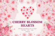 Cherry Blossom Hearts, a Decorative Illustration by EL_SUHOVA (Thumbnail 1 of 15)