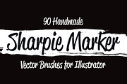 90 Sharpie Marker Vector Brushes, a Brush Add-On by Graphic Boutique (Thumbnail 1 of 5)
